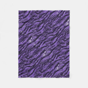 Purple Striped Camo Fleece Blanket