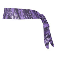 Purple Striped Camo Head Wrap