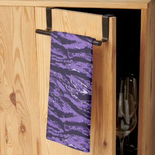 Purple Striped Camo Tea Towel