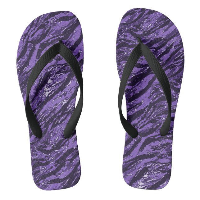 Purple Striped Camo Thongs (Footbed)