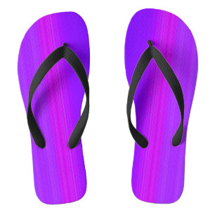 Purple striped flip flops