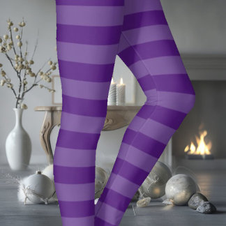 Purple Striped Leggings