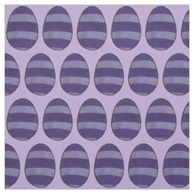 Purple Striped Painted Easter Egg Hunt Eggs Fabric (Swatch)