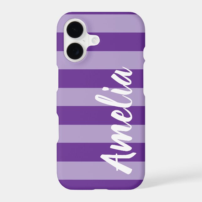 Purple Striped Personalised Script Design (Back)