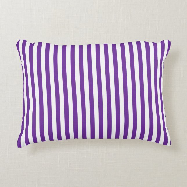 Purple Striped & Solid Decorative Cushion (Front)