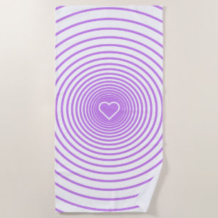 Purple Striped White Beach Towel - Choose Colours