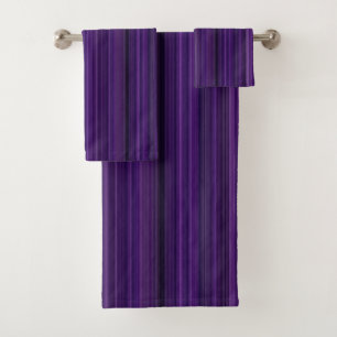 Purple Stripes Bath Towel Set