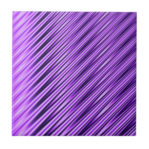 Purple Stripes Ceramic Tile