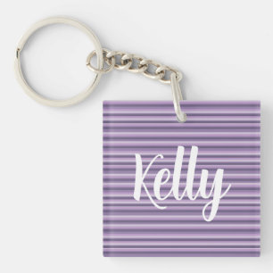 Purple stripes key ring
