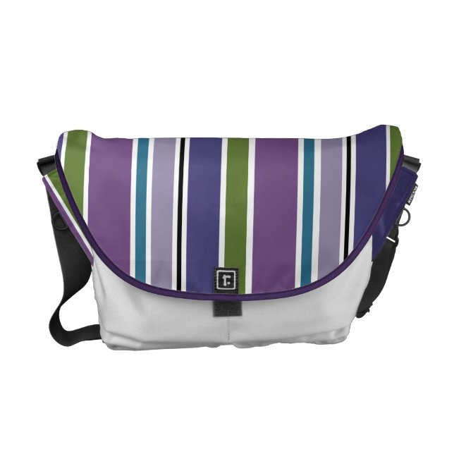 Purple Stripes Messenger Bag (Front)