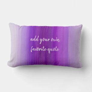 purple stripes ombre paint add your own quote lumbar cushion