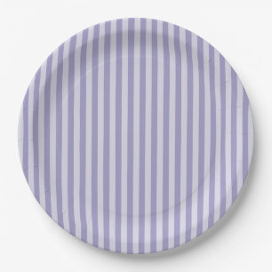 Purple Stripes Paper Plate