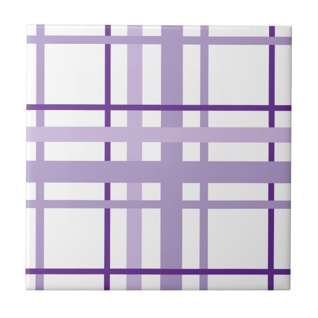 Purple Stripes Pattern  Ceramic Tile (Front)