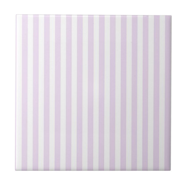 Purple Stripes Pattern Minimal Modern Spring Ceramic Tile (Front)