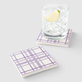 Purple Stripes Pattern  Stone Coaster