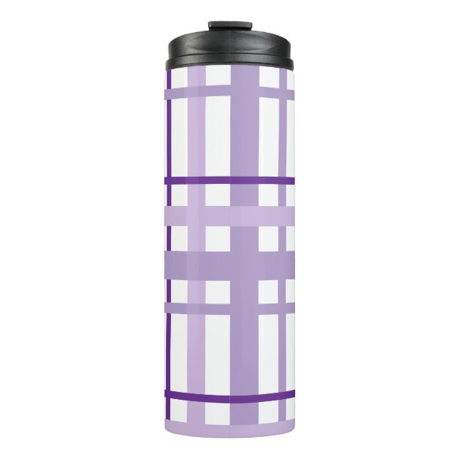 Purple Stripes Pattern Thermal Tumbler (Front)
