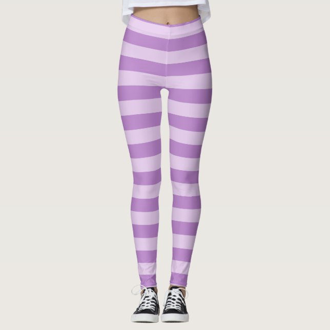 purple stripes pattern tights (Front)
