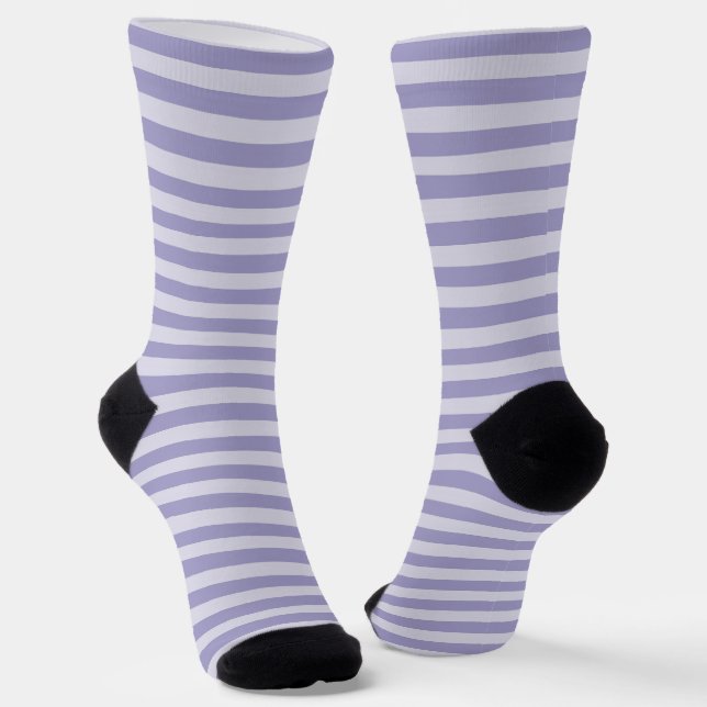 Purple Stripes Seamless Pattern Socks (Angled)