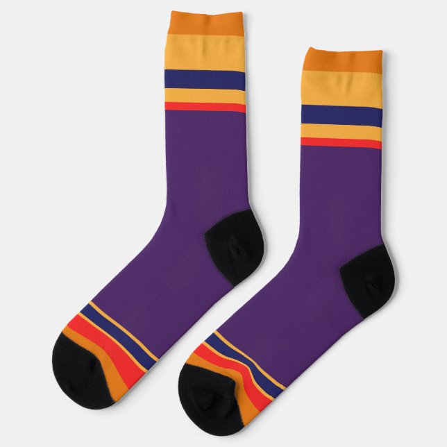 Purple + Stripes  Socks (Left)