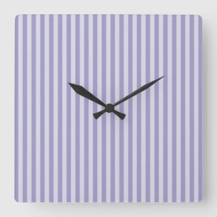 Purple Stripes Square Wall Clock