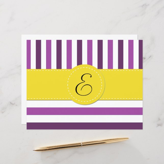 Purple Stripes, Striped Pattern, Lines, Monogram (Front/Back In Situ)