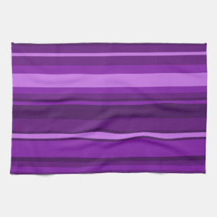 Purple stripes tea towel