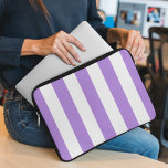 Purple Stripes, White Stripes, Striped Pattern Laptop Sleeve<br><div class="desc">Elegant,  stylish and sophisticated stripes in purple and white colour. Modern and trendy gift,  perfect for the stripes lover in your life.</div>