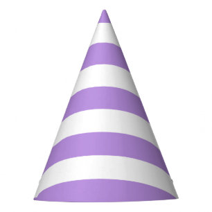 Purple Stripes, White Stripes, Striped Pattern Party Hat