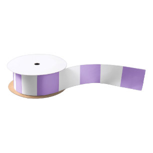 Purple Stripes, White Stripes, Striped Pattern Satin Ribbon