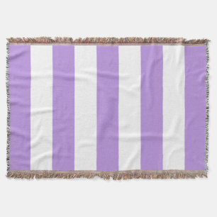 Purple Stripes, White Stripes, Striped Pattern Throw Blanket