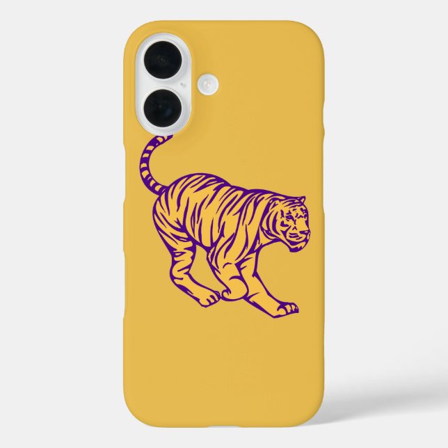 Purple Stripes Wild Cat Tiger Illustration Case-Mate iPhone Case (Back)