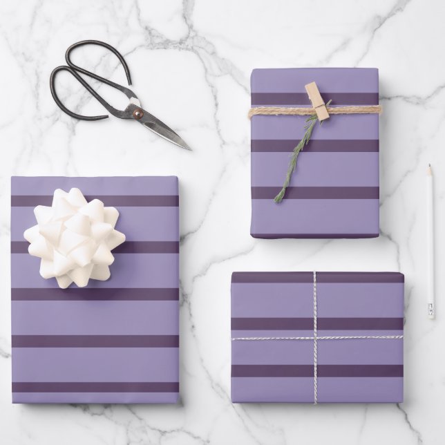 Purple Stripes  Wrapping Paper Sheet (Front)