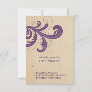 Purple Stylish Swirls Response Card