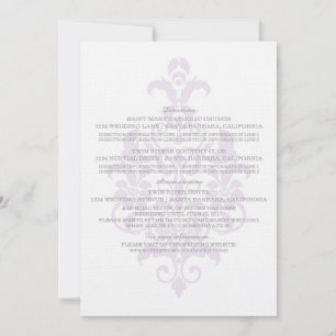 Purple Subtle Damask Information Card