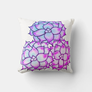 Purple Succulent Bloom Cushion