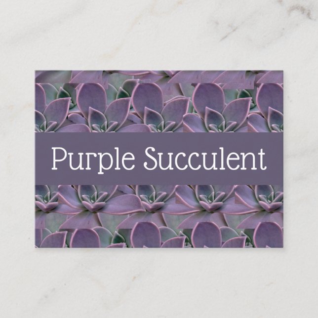 Purple Succulent Business Card (Front)