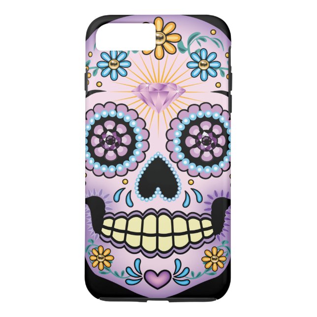 Purple Sugar Skull Case-Mate iPhone Case (Back)