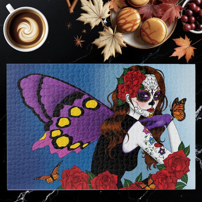 Purple Sugar Skull Fairy Jigsaw Puzzle (Creator Uploaded)