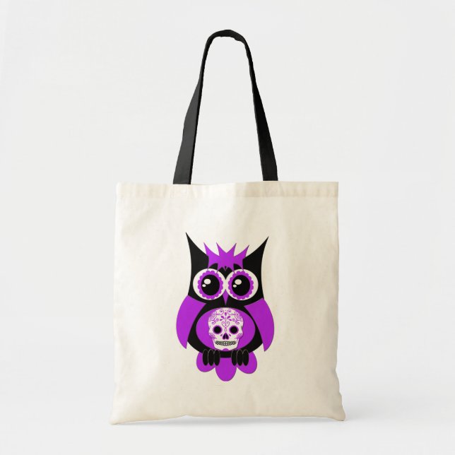 Purple Sugar Skull Owl Bag (Front)