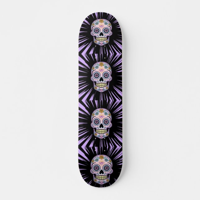 Purple Sugar Skull Skateboard (Front)