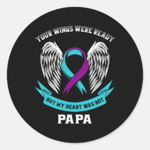 Purple Suicide Awareness Ribbon In Memory Of My Pa Classic Round Sticker