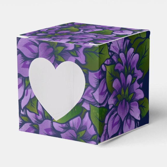 Purple Summer Floral Art Lilac Gardening Pattern Favour Box (Front Side)