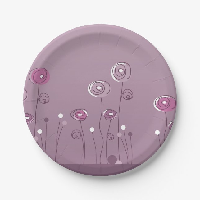 Purple Summer Paper Plate (Front)