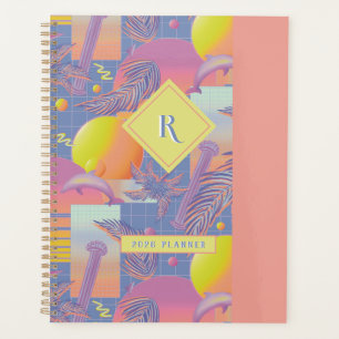 Purple Summer Vaporwave Sunset and Palm Trees Planner