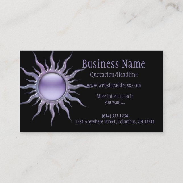 Purple Sun 2 Fantasy Business Card (Front)