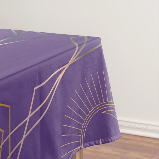 Purple Sun and Moon Tablecloth, Purple Tablecloth (In Situ)