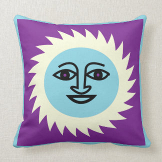 Purple Sun and quatrefoil pillow