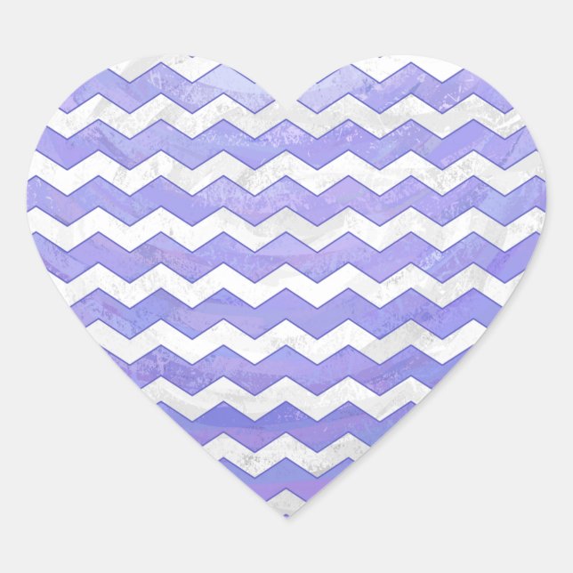 Purple Sun Chevron Pattern Heart Sticker (Front)
