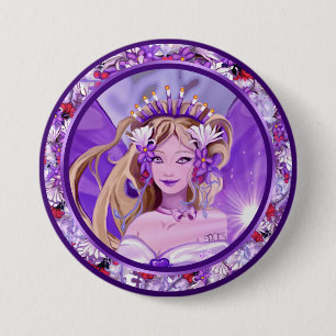 Purple Sun Fairy Button