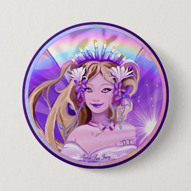 Purple Sun Fairy Button (Front)